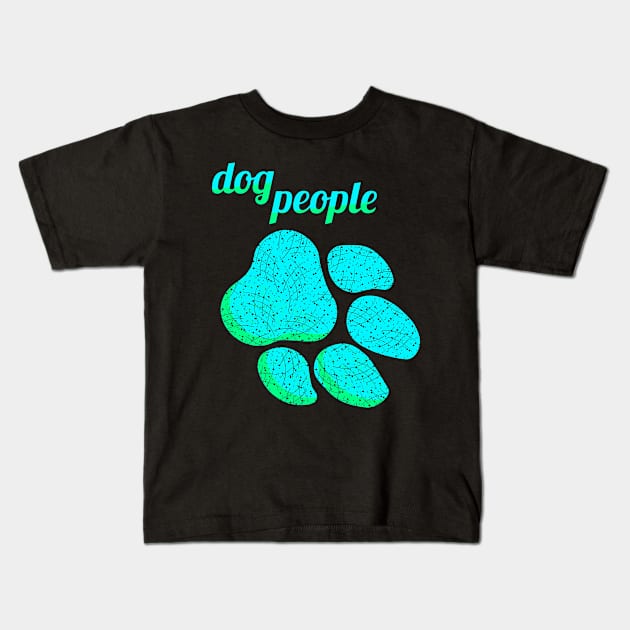 dog people - mint Kids T-Shirt by Ravendax